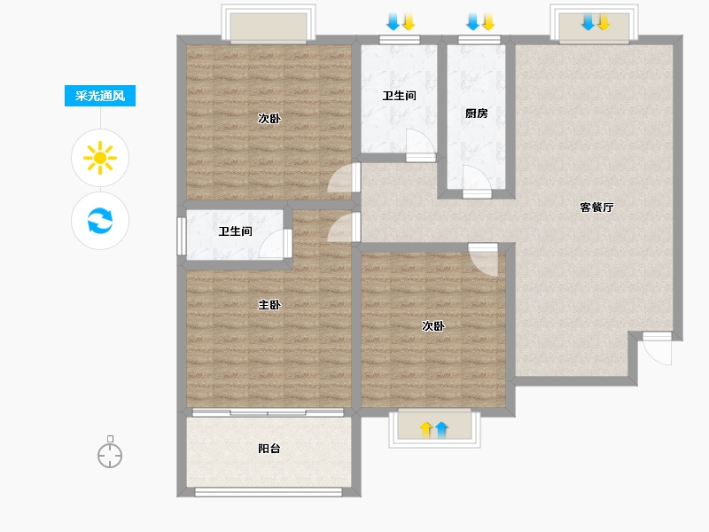 福建省-福州市-后县新苑-125.00-户型库-采光通风