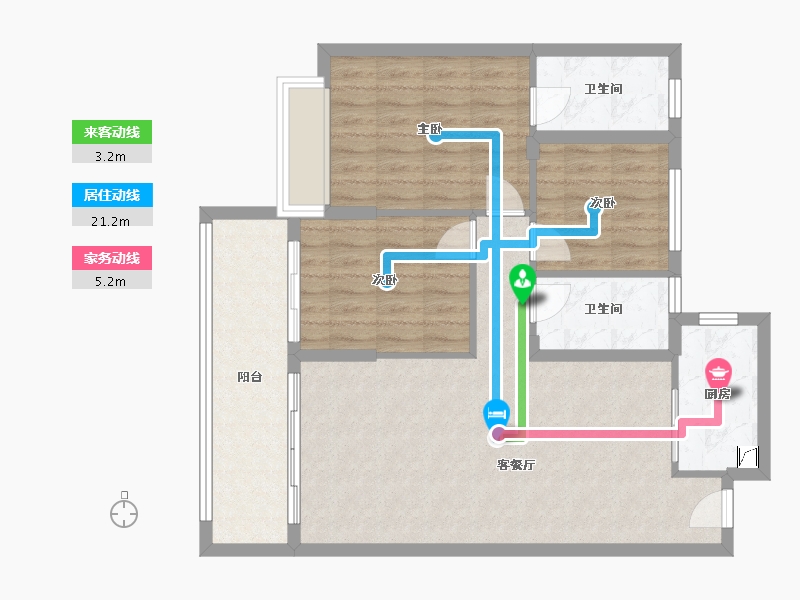 江西省-宜春市-华硕公园郡-90.00-户型库-动静线