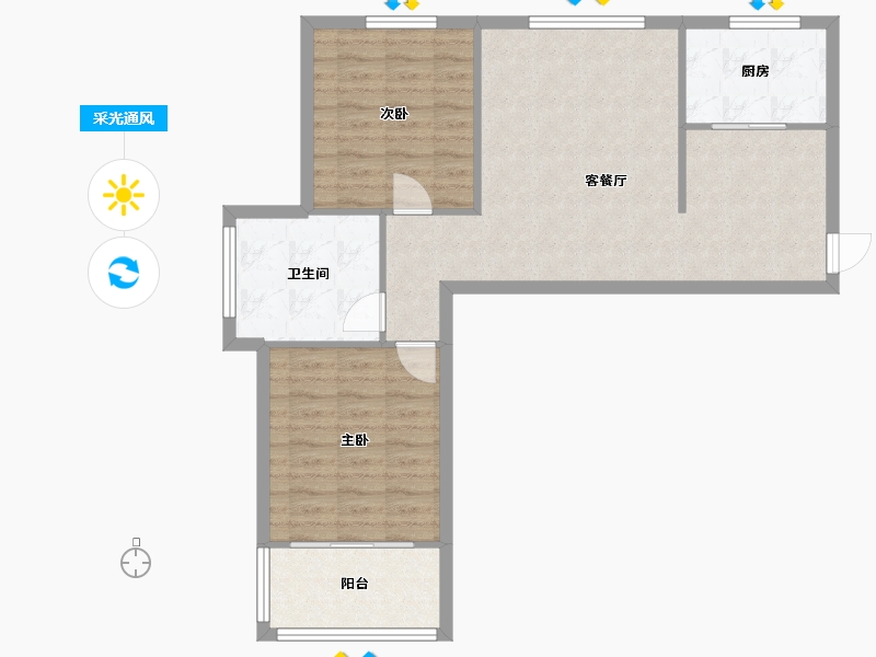 山东省-济宁市-水运雅居-80.00-户型库-采光通风