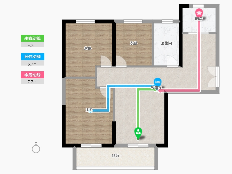 河南省-郑州市-清华大溪地12号院-85.00-户型库-动静线