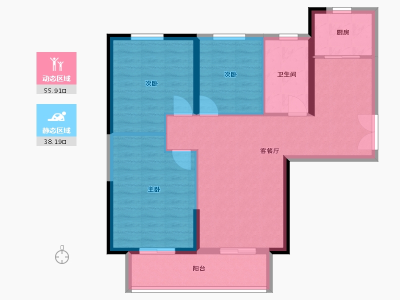 河南省-郑州市-清华大溪地12号院-85.00-户型库-动静分区