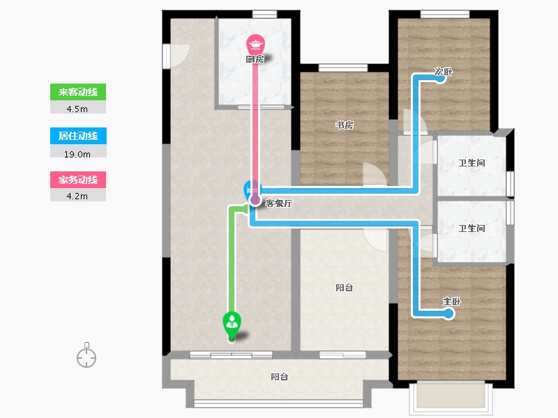 浙江省-台州市-新城京岭·云樾东方-104.00-户型库-动静线