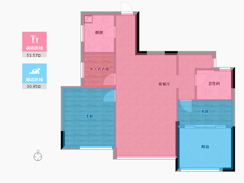 浙江省-宁波市-东方天逸府-76.00-户型库-动静分区