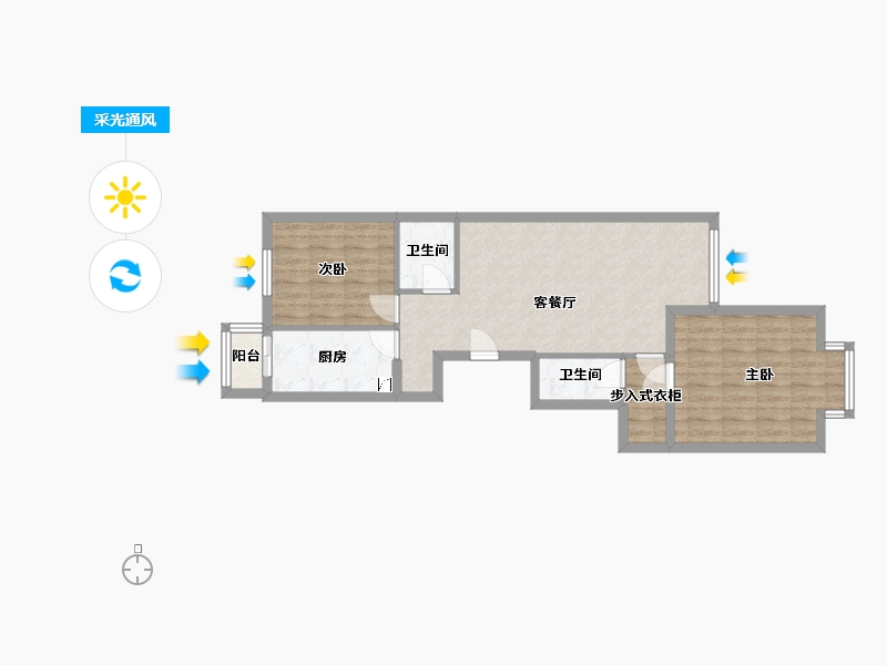 北京-北京市-瑞雪春堂二里-5号楼-71.00-户型库-采光通风