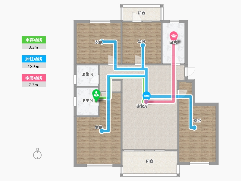 湖南省-长沙市-阳光100国际新城-126.00-户型库-动静线