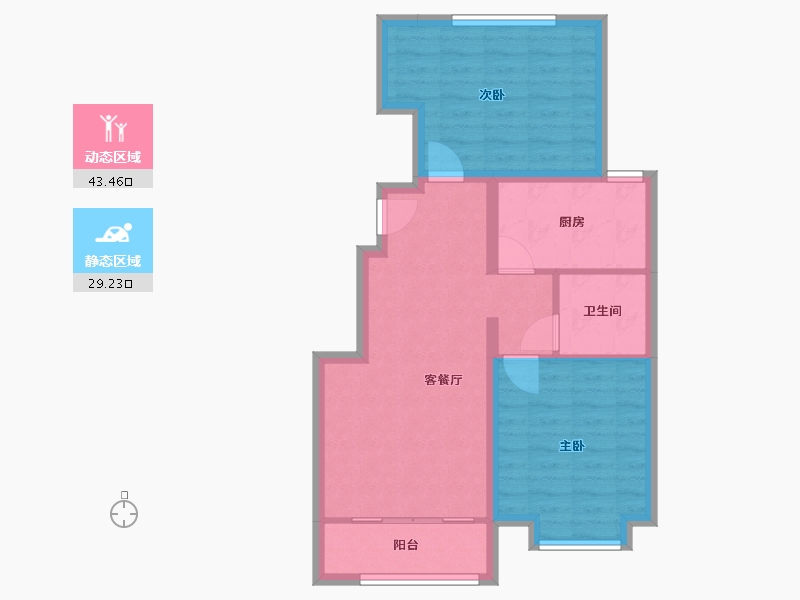 天津-天津市-意境雅居-71.61-户型库-动静分区