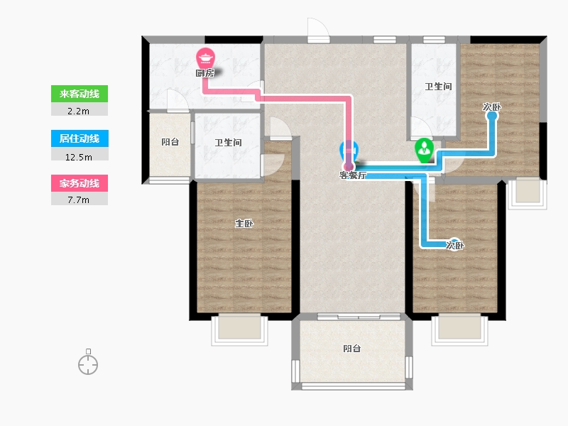 江西省-九江市-九江碧桂园-105.00-户型库-动静线