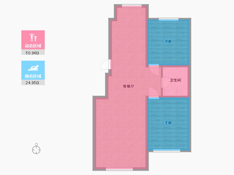 辽宁省-鞍山市-佳泰美景-75.00-户型库-动静分区