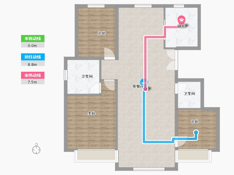 内蒙古自治区-鄂尔多斯市-东方-110.00-户型库-动静线