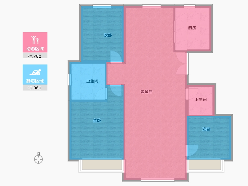 内蒙古自治区-鄂尔多斯市-东方-110.00-户型库-动静分区