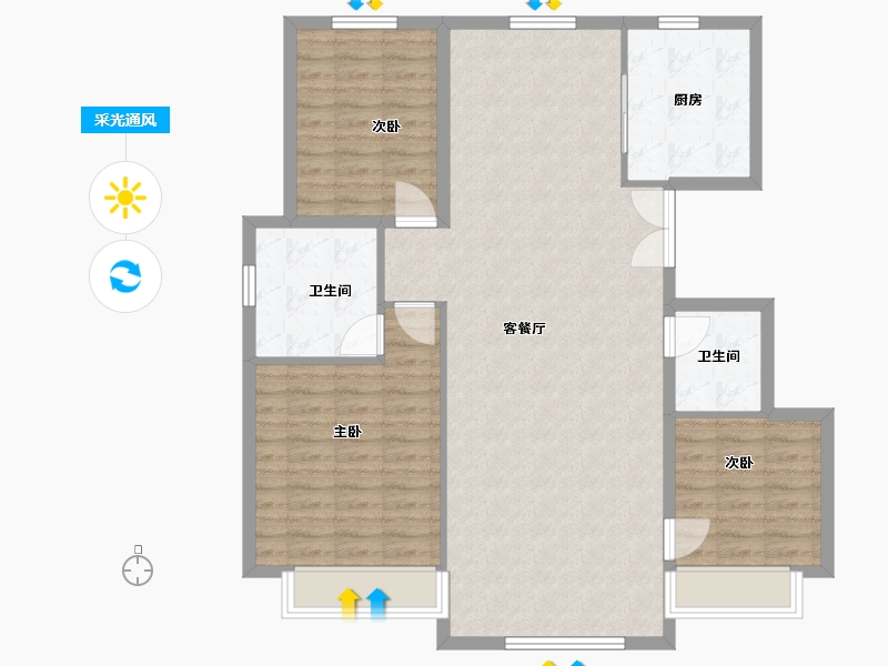 内蒙古自治区-鄂尔多斯市-东方-110.00-户型库-采光通风