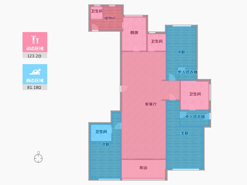 湖南省-长沙市-万达公馆-200.00-户型库-动静分区