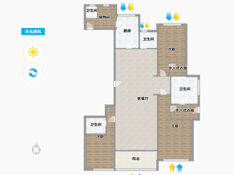 湖南省-长沙市-万达公馆-200.00-户型库-采光通风