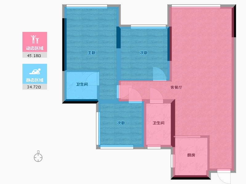 四川省-南充市-锦城中央公园-84.33-户型库-动静分区