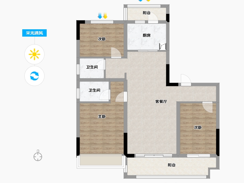 河南省-开封市-融鑫四季城-90.00-户型库-采光通风