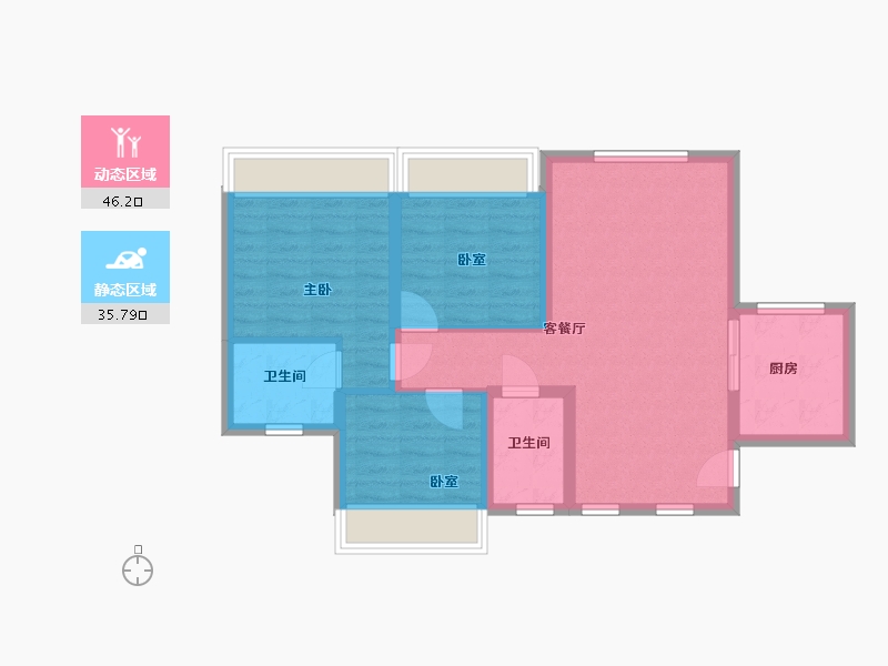 贵州省-毕节市-阳光云湖-73.06-户型库-动静分区