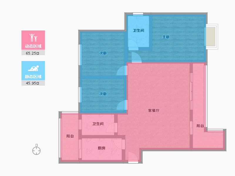 贵州省-黔南布依族苗族自治州-东城国际-98.35-户型库-动静分区