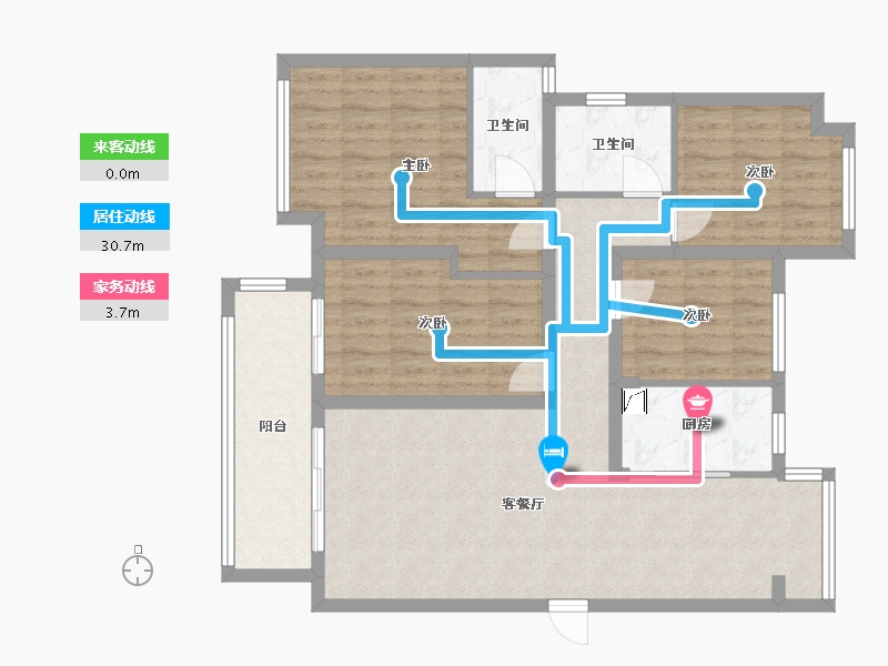 安徽省-宿州市-碧桂园中南双玺-102.00-户型库-动静线