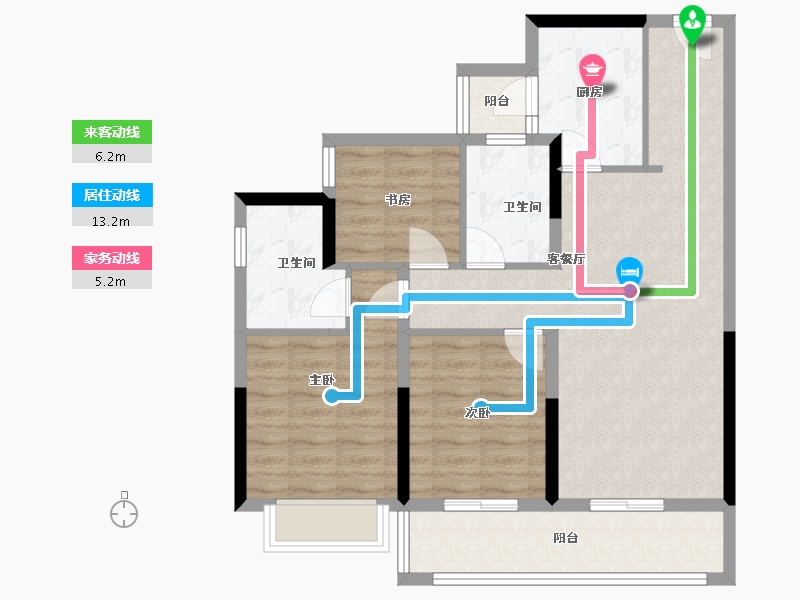 四川省-资阳市-旭辉碧桂园云樾名邸-86.78-户型库-动静线