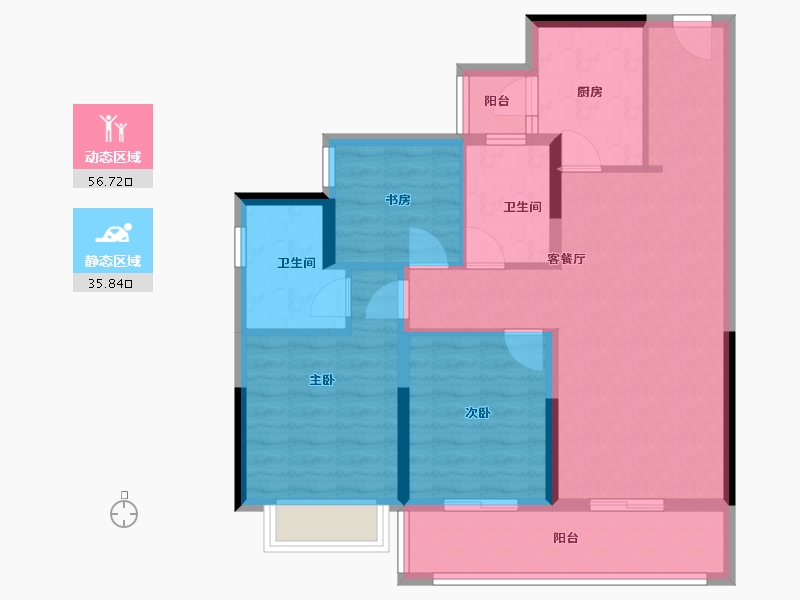 四川省-资阳市-旭辉碧桂园云樾名邸-86.78-户型库-动静分区