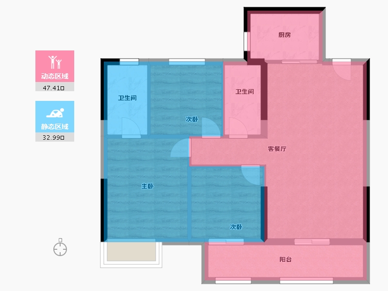 福建省-龙岩市-印象天悦-72.00-户型库-动静分区