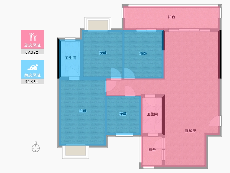 广西壮族自治区-桂林市-彰泰伴山云庐-108.00-户型库-动静分区