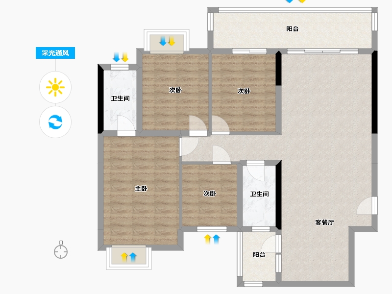 广西壮族自治区-桂林市-彰泰伴山云庐-108.00-户型库-采光通风