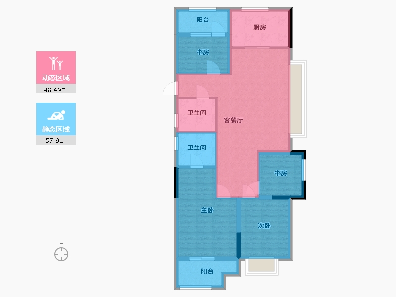 安徽省-芜湖市-祥生江南府-101.00-户型库-动静分区