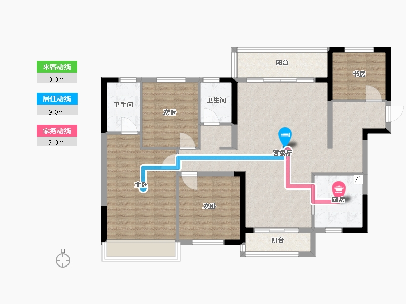 海南省-三亚市-海塘月色-120.00-户型库-动静线