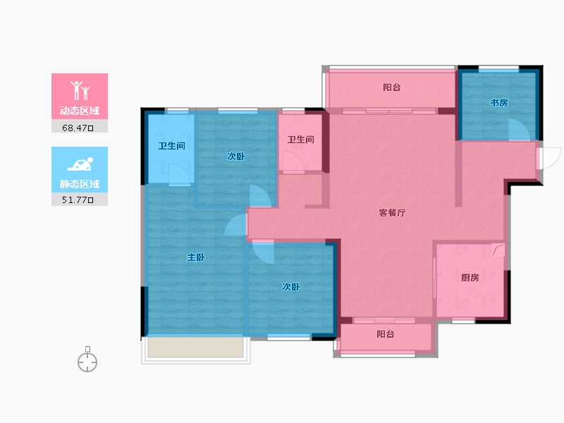 海南省-三亚市-海塘月色-120.00-户型库-动静分区