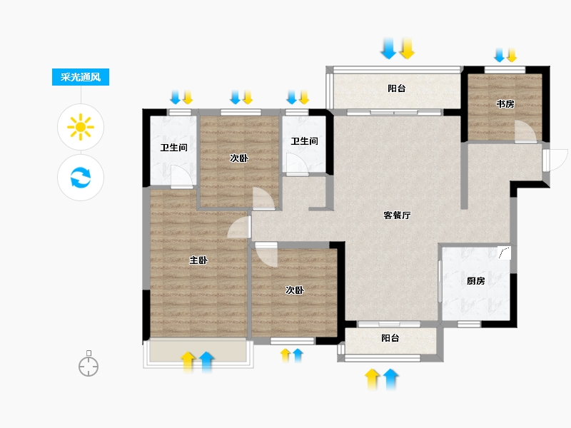 海南省-三亚市-海塘月色-120.00-户型库-采光通风