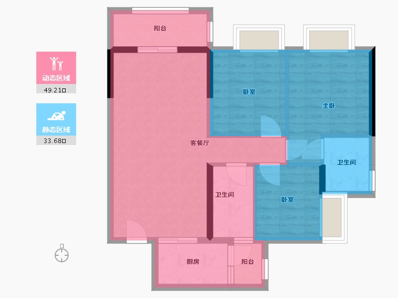 广东省-江门市-金洋·金汇湾-80.00-户型库-动静分区