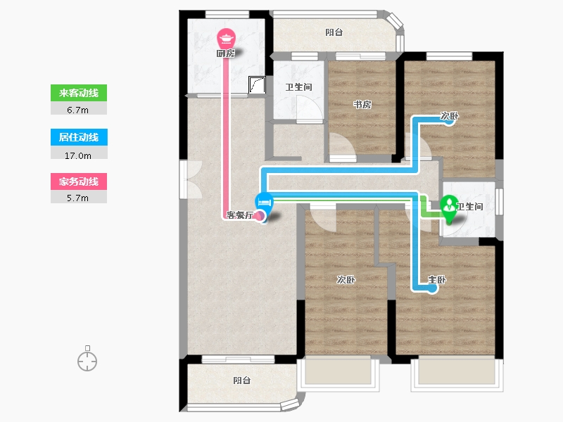 河南省-郑州市-睿达广场·幸福里-92.00-户型库-动静线