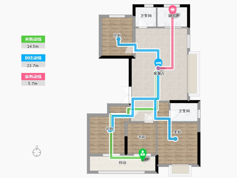 浙江省-嘉兴市-荣安府-120.00-户型库-动静线