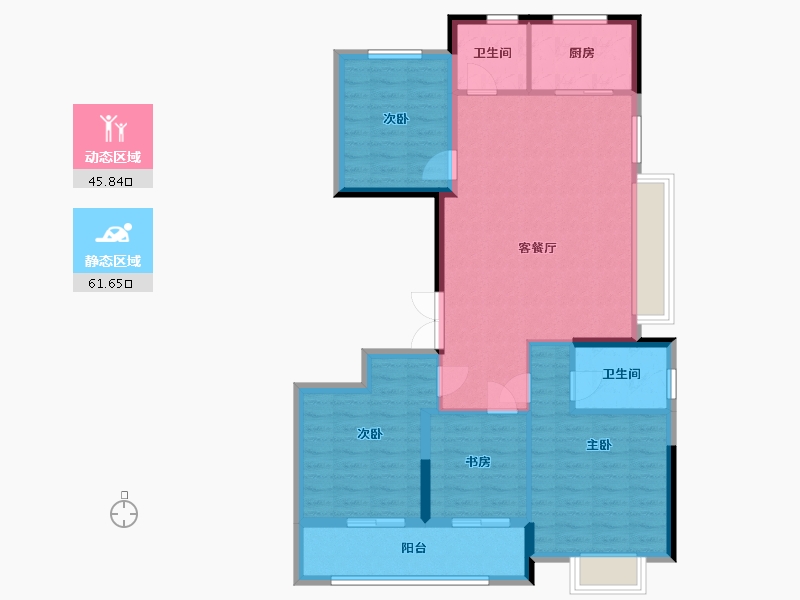 浙江省-嘉兴市-荣安府-120.00-户型库-动静分区