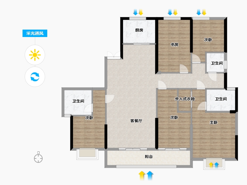 河南省-郑州市-清华·大溪地-150.00-户型库-采光通风