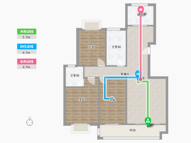 山东省-济宁市-碧水明珠小区-C区-104.40-户型库-动静线