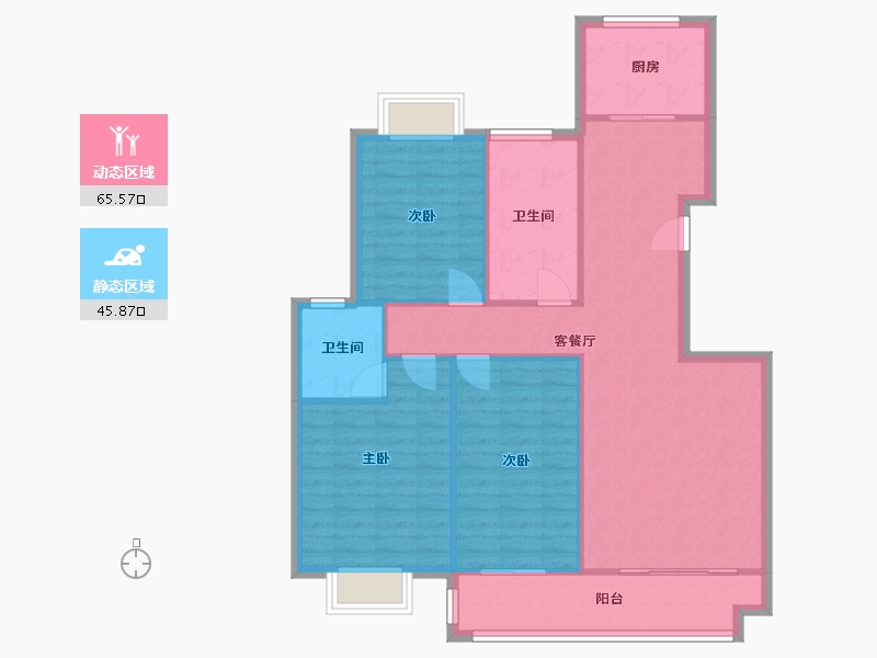 山东省-济宁市-碧水明珠小区-C区-104.40-户型库-动静分区