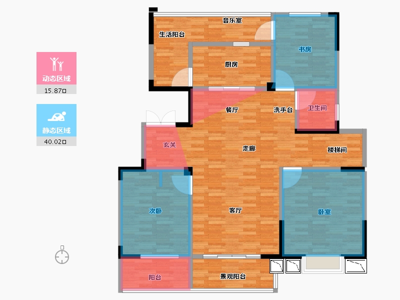 江苏省-扬州市-绿地唐樾府-111.69-户型库-动静分区