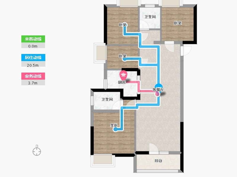 湖北省-武汉市-美加湖滨新城-89.00-户型库-动静线