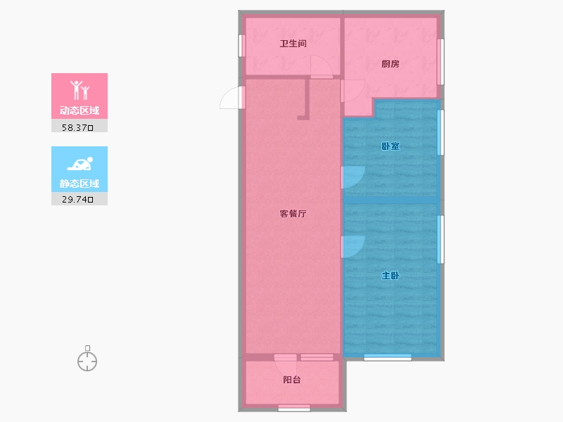 上海-上海市-锦鸿公寓-57.00-户型库-动静分区