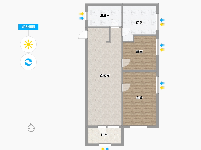 上海-上海市-锦鸿公寓-57.00-户型库-采光通风