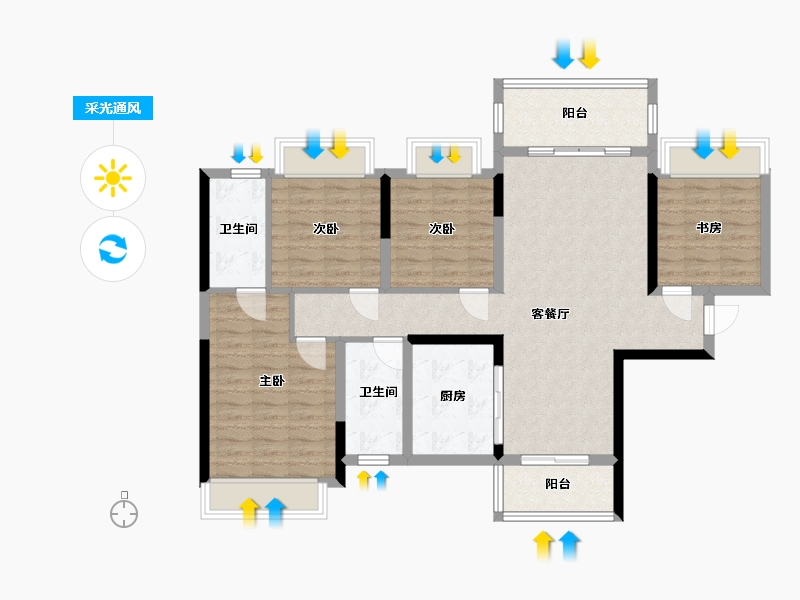 广西壮族自治区-贺州市-贺州彰泰郡-106.00-户型库-采光通风