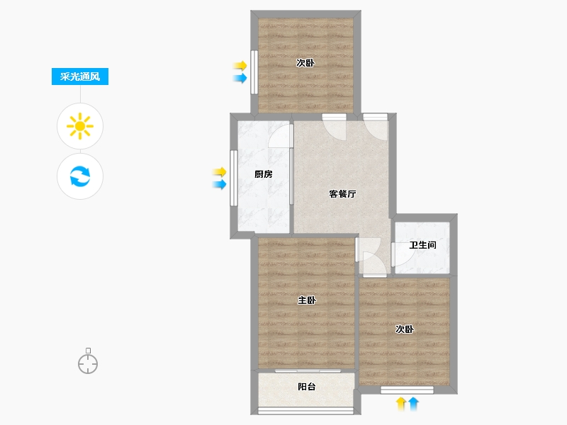 山东省-青岛市-成熟小区-70.00-户型库-采光通风