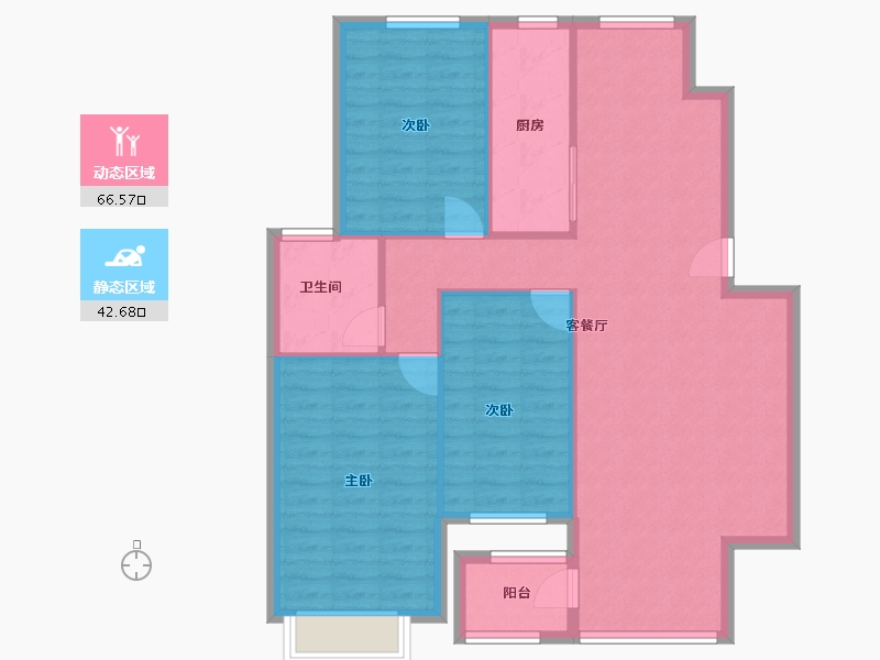 河北省-邢台市-凤凰城西区-105.80-户型库-动静分区