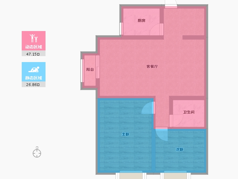 陕西省-西安市-枫林一品-71.88-户型库-动静分区