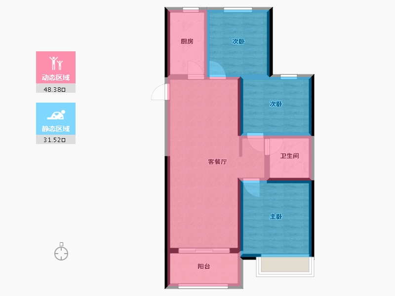 河北省-石家庄市-保利时光印象-76.00-户型库-动静分区