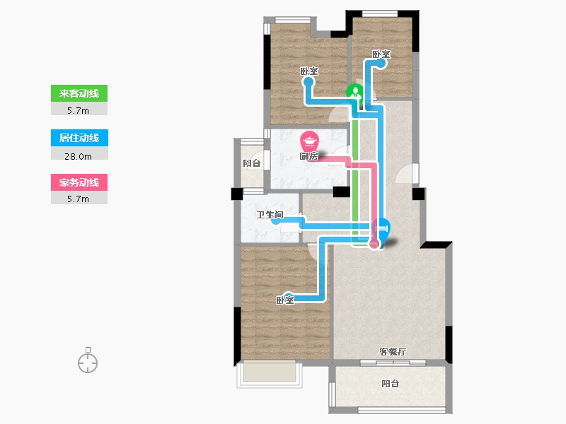 湖北省-武汉市-藏龙甲第-89.00-户型库-动静线