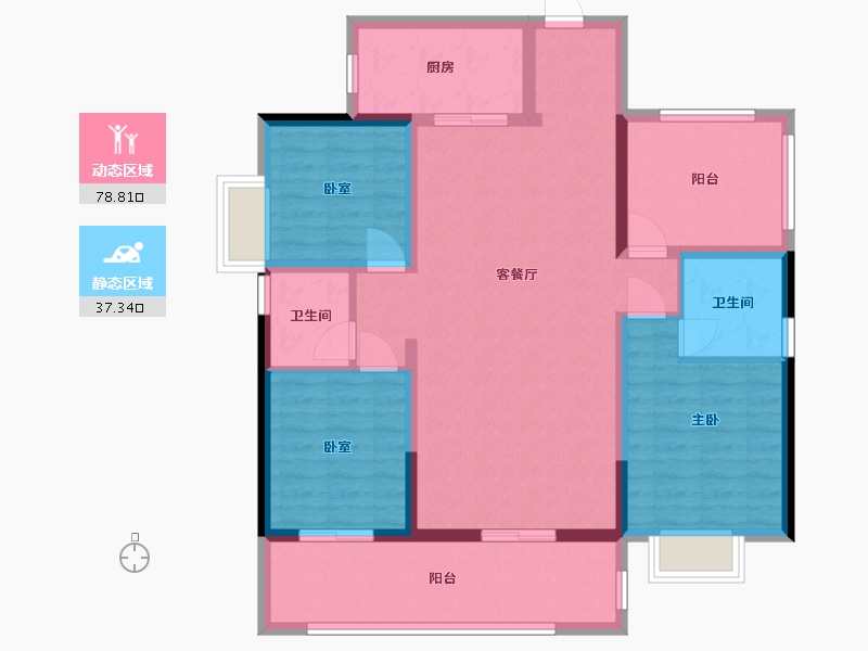 广东省-汕头市-海岸名居-90.00-户型库-动静分区