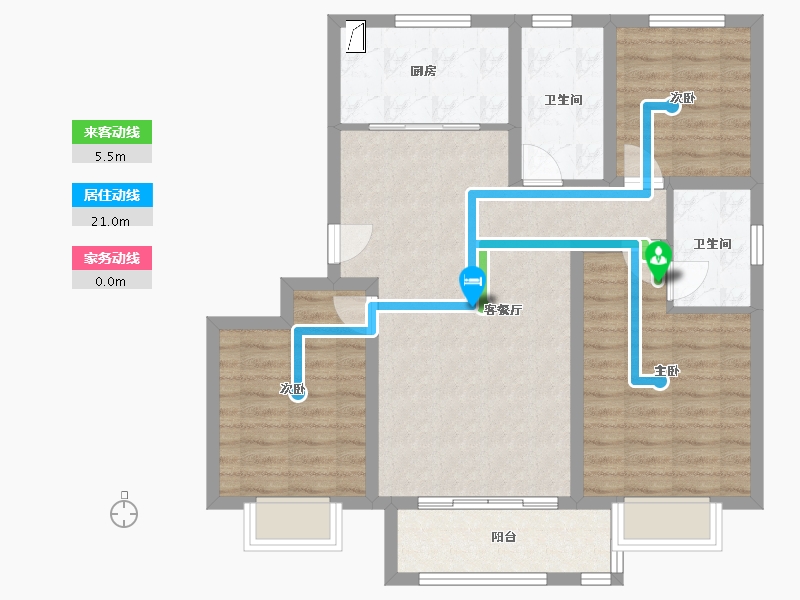 河北省-唐山市-金岸红堡天熙-93.00-户型库-动静线